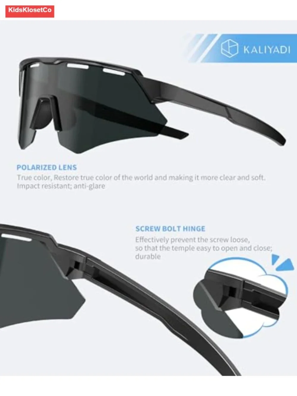 Polarized Kids Sunglasses - UV400 Protection Youth Baseball Sunglasses for